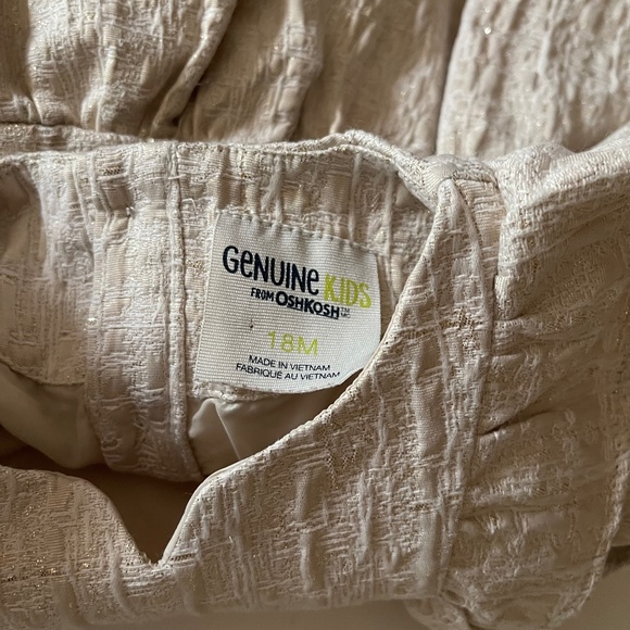 Oshkosh Baby Girl Beige & Metallic Gold Dress   18M - Picture 4 of 10